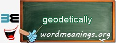 WordMeaning blackboard for geodetically